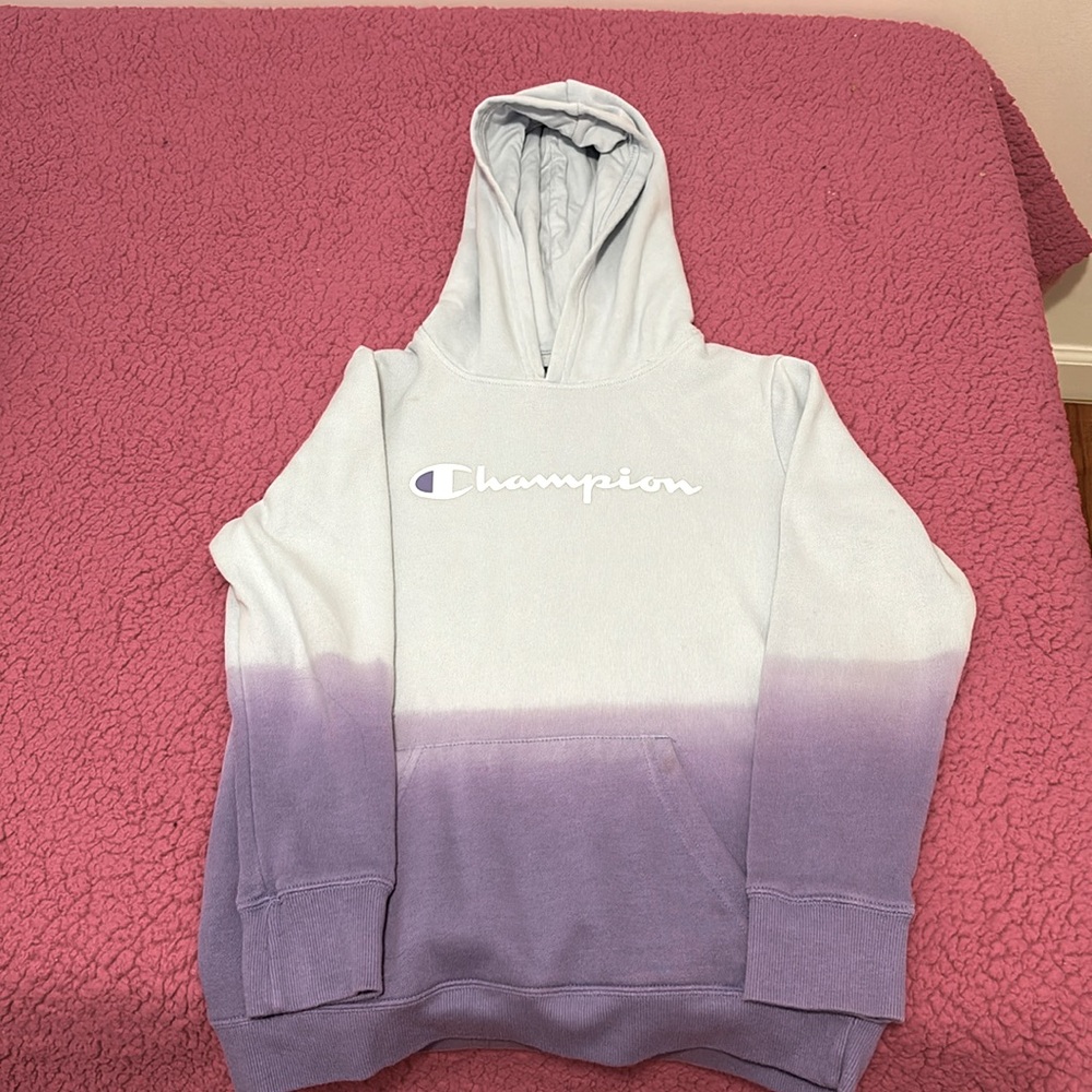 champion blue and purple hoodie. size L , girls